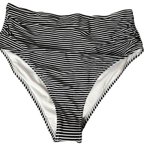 CUPSHE highrise stripped swim bottom womens XL NWT - Picture 1 of 10